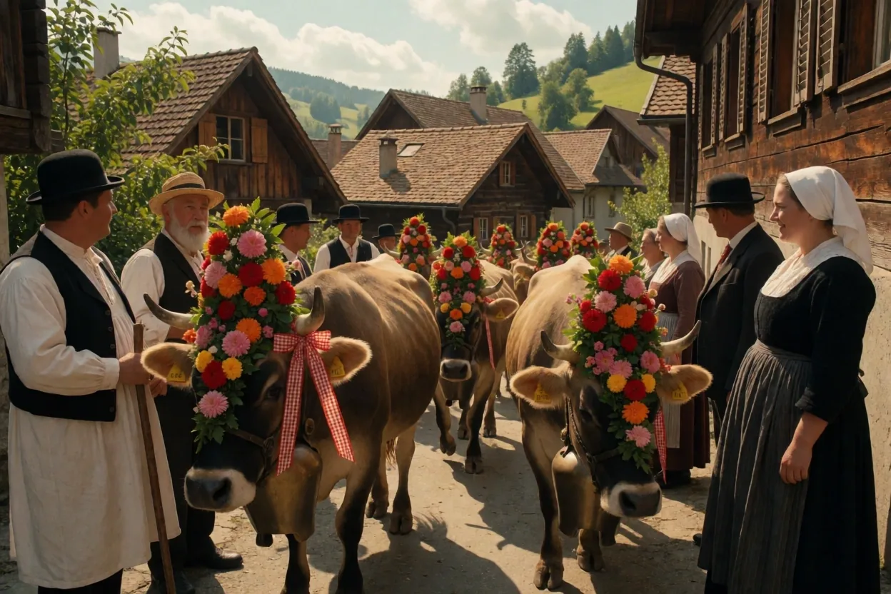Alpabzug im Berner Oberland