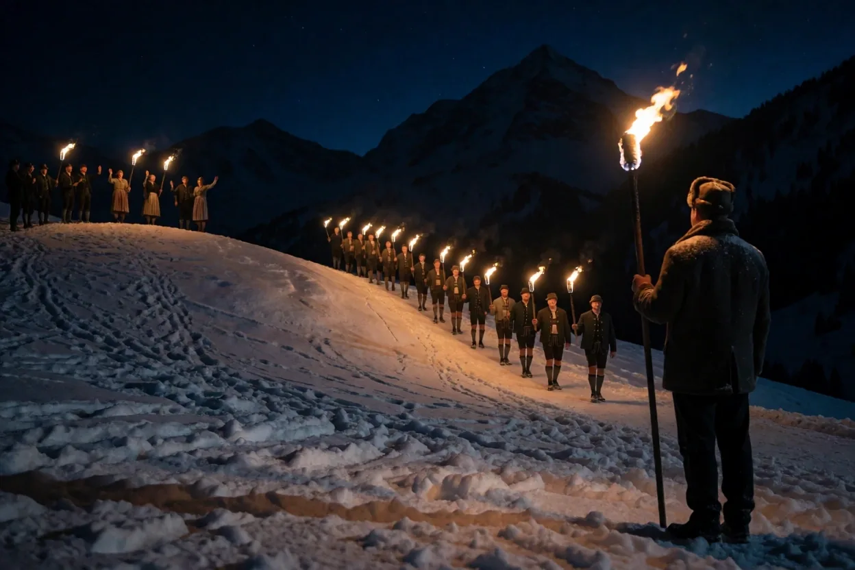Nächtliche Schweizer Alpen