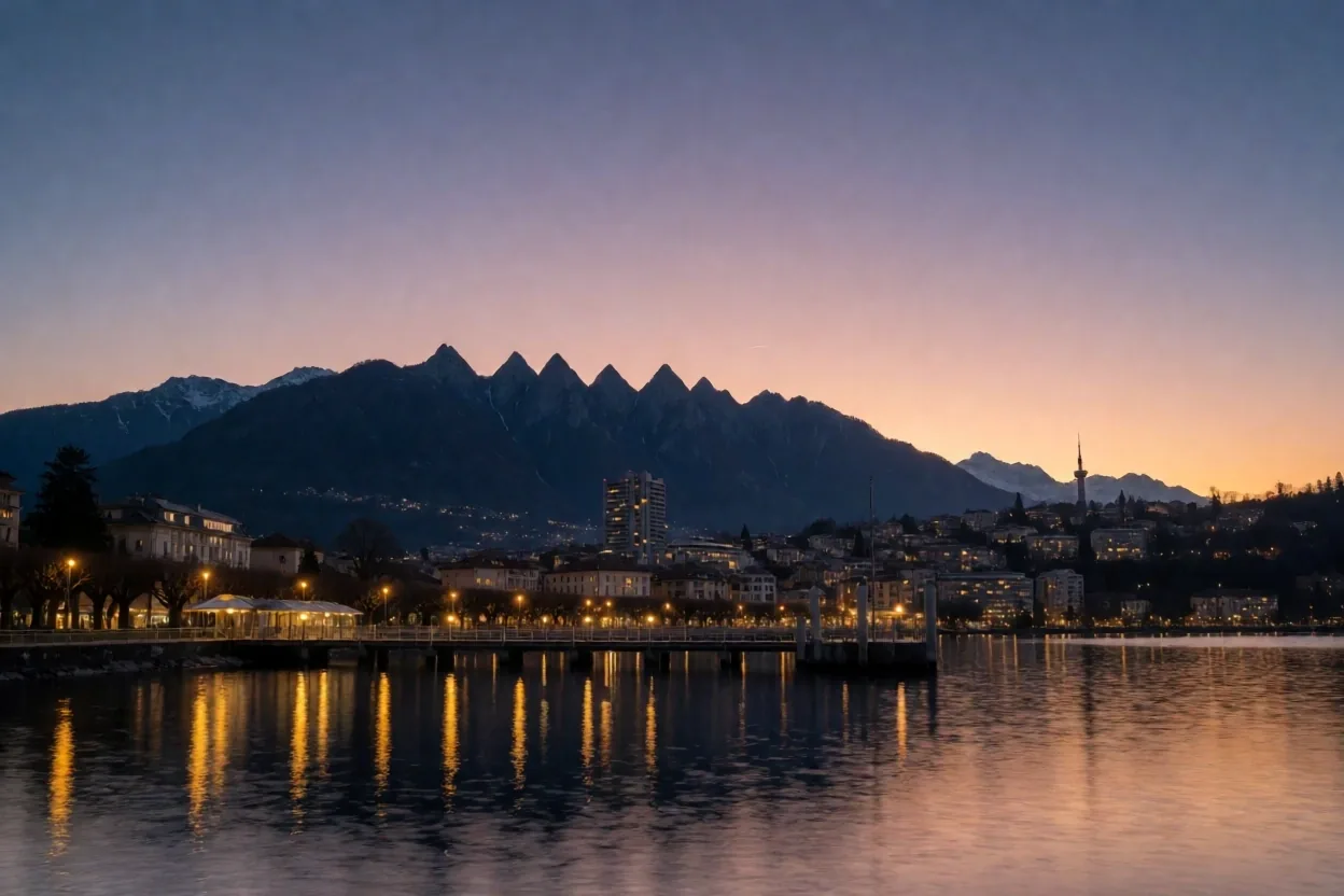 Dämmerung über Lugano