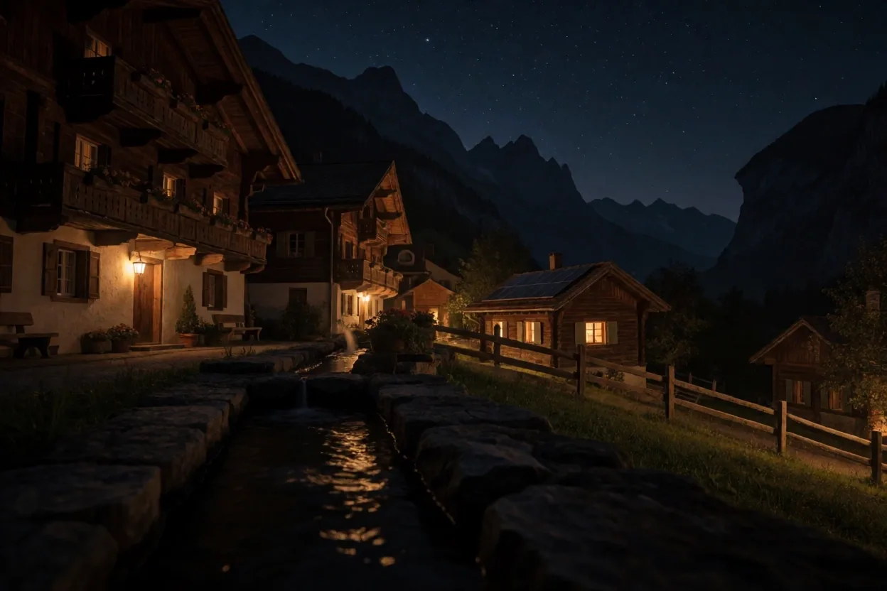 Nächtliche Schweizer Alpen